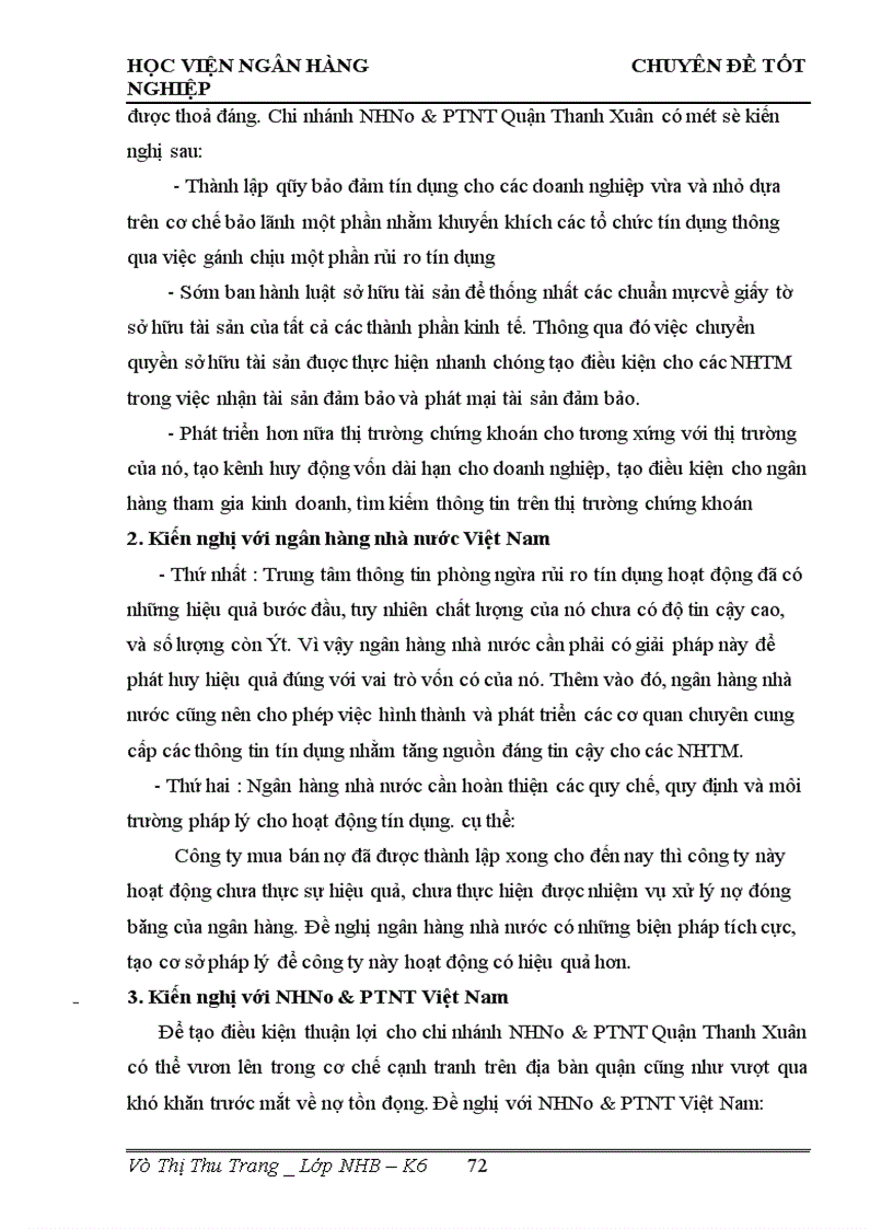 image for page Giải pháp nâng cao chất lượng tín dụng tại chi nhánh NHNo PTNT Quận Thanh Xuân