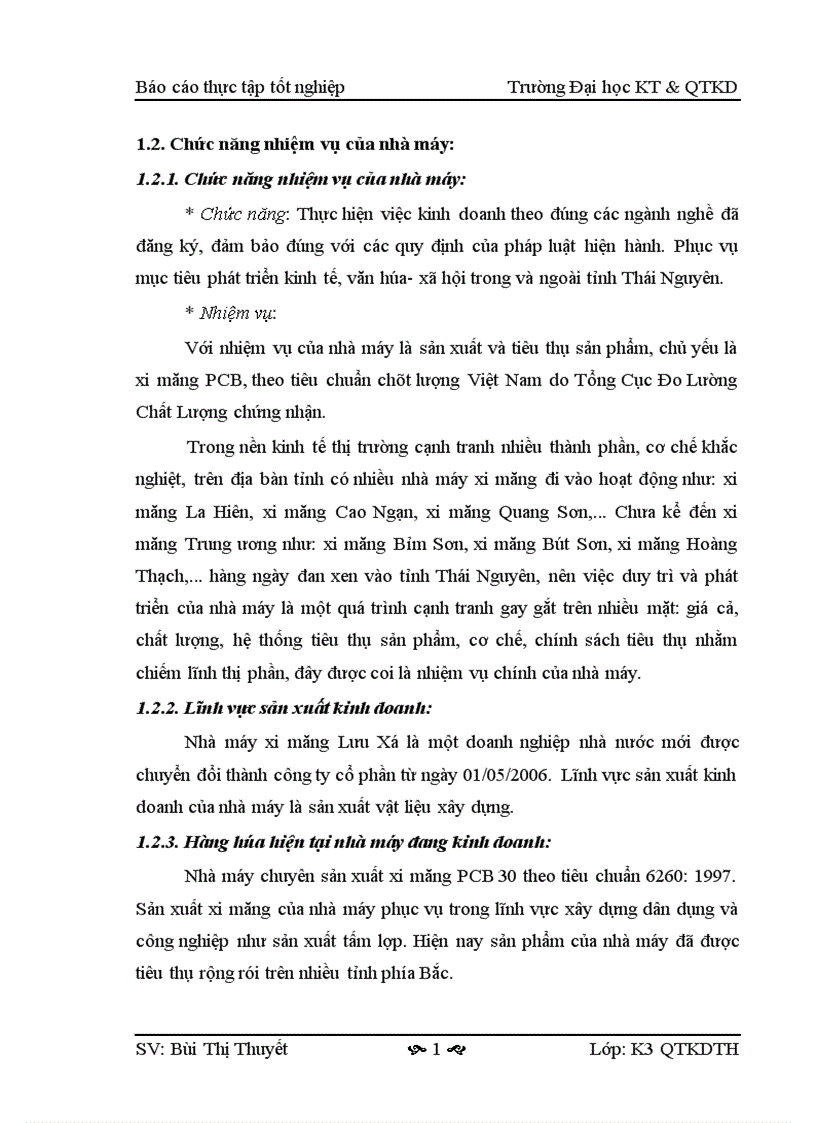 image for page Phân tích hoạt động sản xuất kinh doanh của nhà máy xi măng Lưu Xá