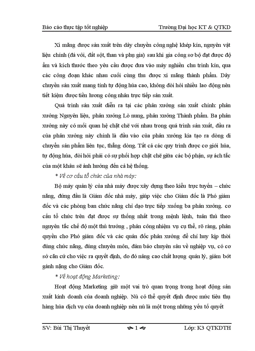 image for page Phân tích hoạt động sản xuất kinh doanh của nhà máy xi măng Lưu Xá