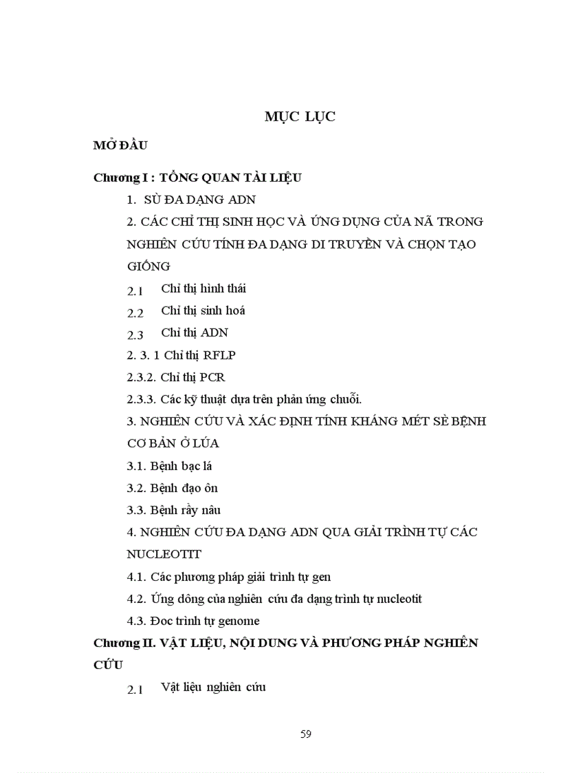 image for page Phân tích đa dạng trình tự nucleotit các vùng tương đồng gen kháng ở một số giống lúa Việt Nam