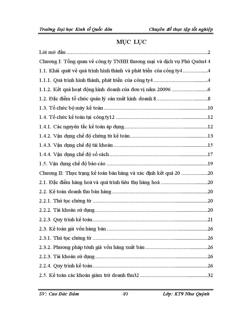 image for page Kế toán bán hàng và xác định kết quả kinh doanh tại công ty TNHH Thương mại và dịch vụ Phú Quân
