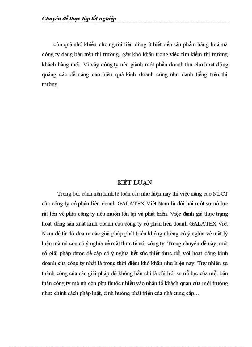 image for page Nâng cao năng lực cạnh tranh của công ty cổ phần liên doanh GALATEX Việt Nam