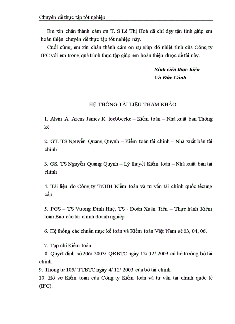 image for page Thực trạng kiểm toán khoản mục TSCĐ trong kiểm toán báo cáo tài chính do công ty TNHH Kiểm toán và Tư vấn tài chính quốc tế IFC thực hiện 1