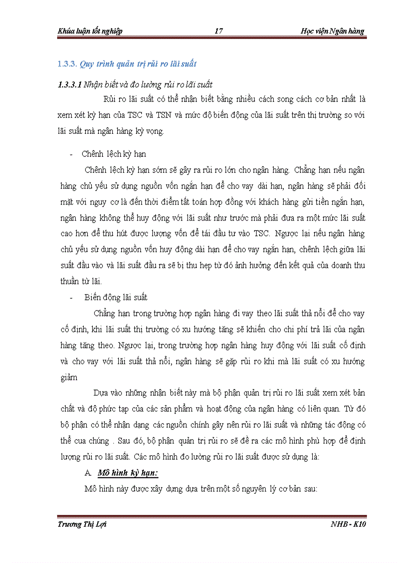 image for page Quản trị rủi ro lãi suất của Ngân hàng thương mại cổ phần Bắc Á Thực trạng và giải pháp