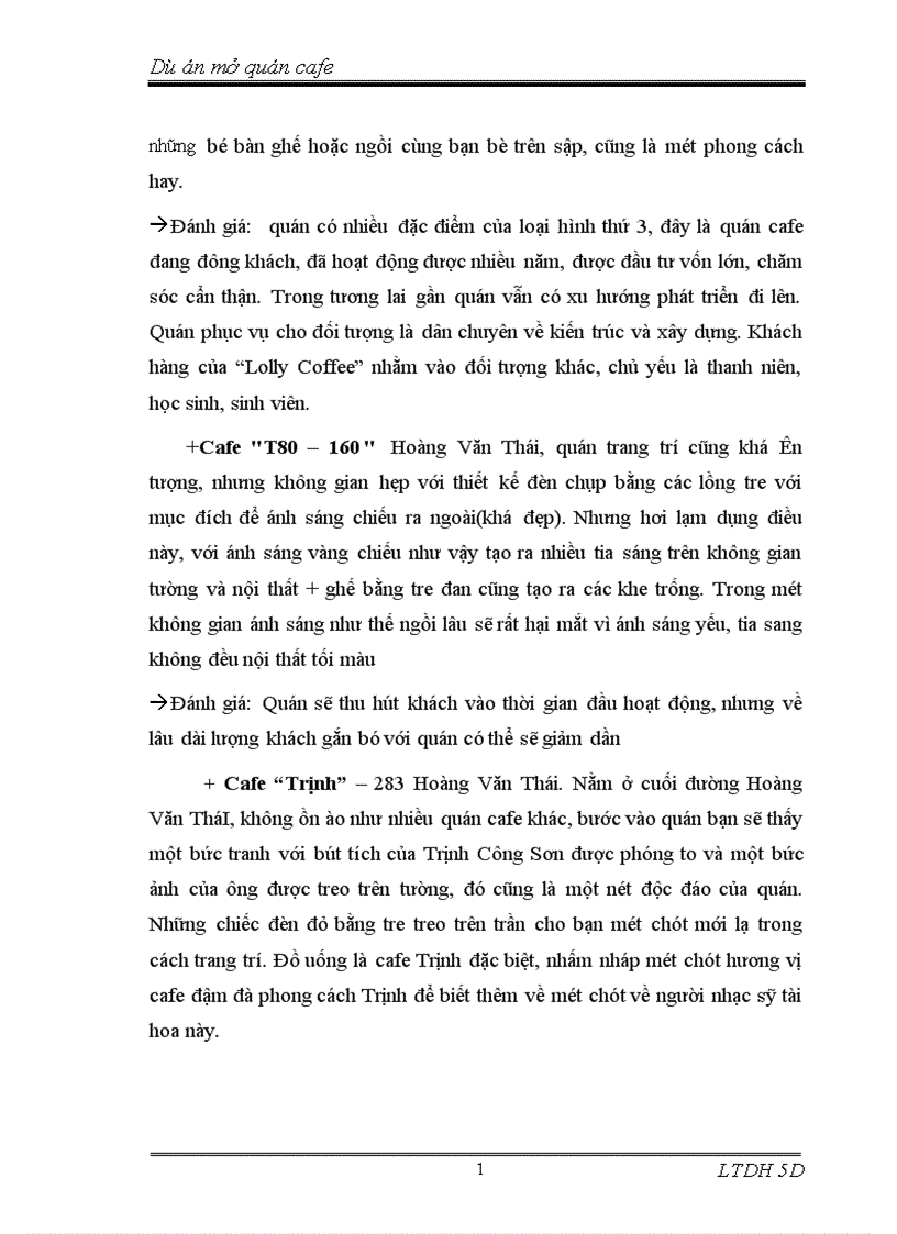 image for page Dự án mở quán cafe