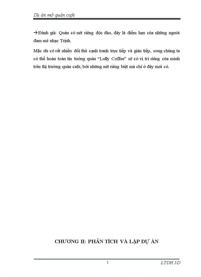 image for page Dự án mở quán cafe