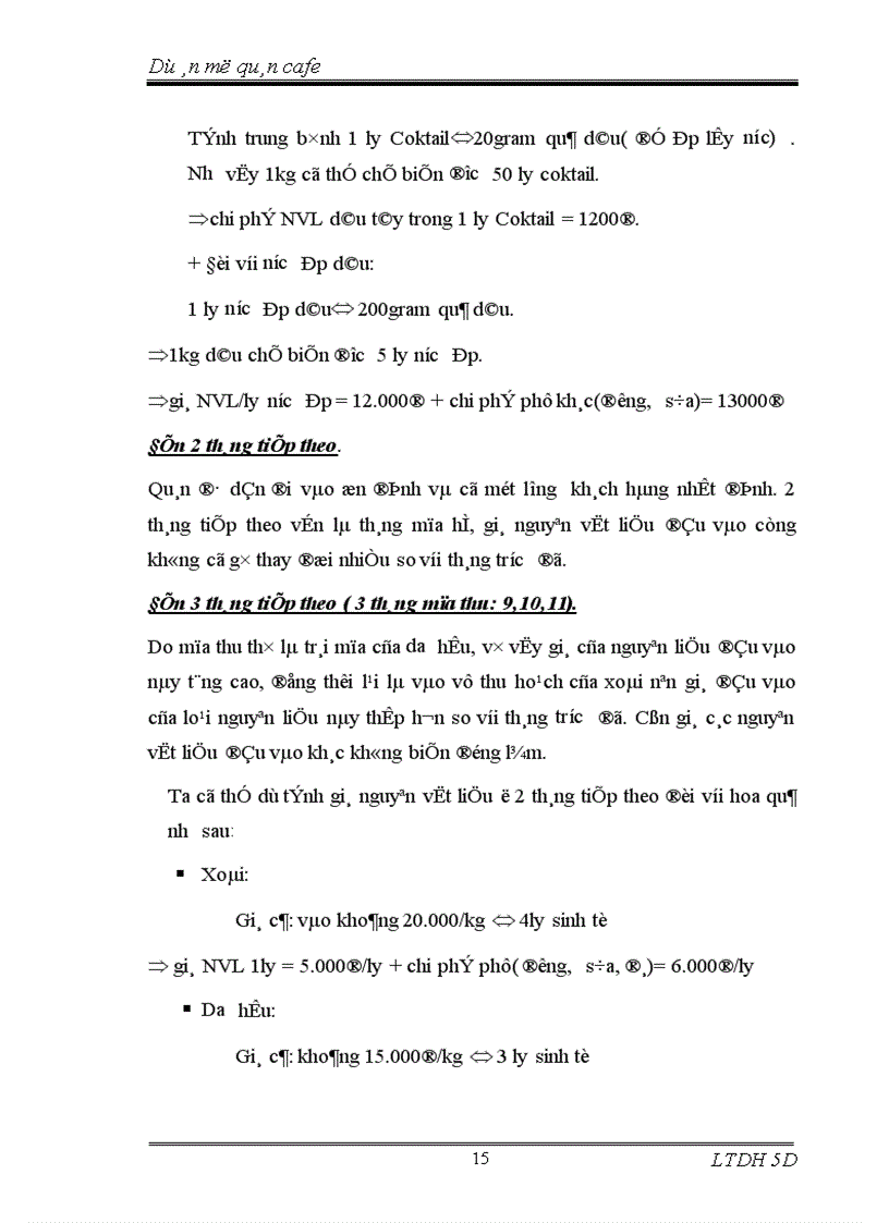 image for page Dự án mở quán cafe