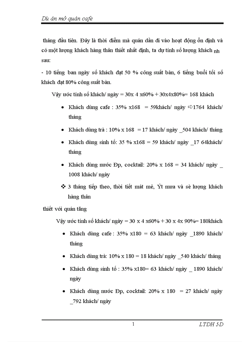 image for page Dự án mở quán cafe