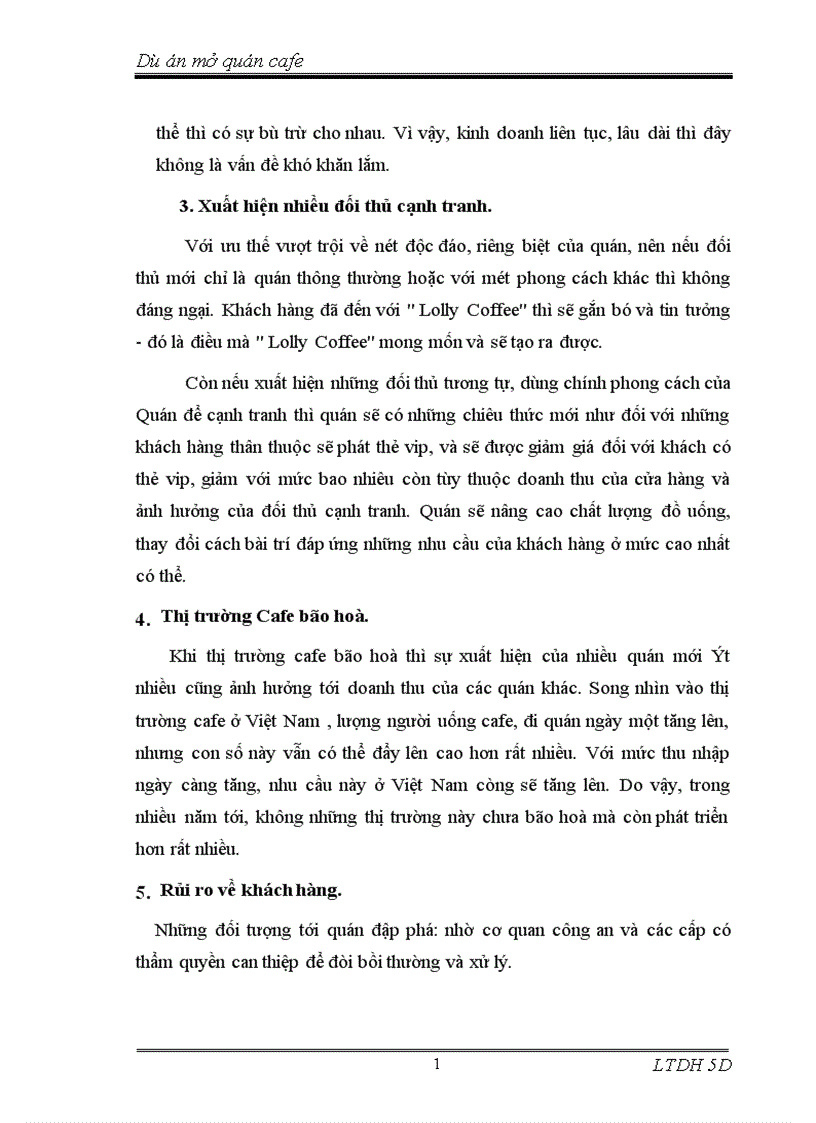 image for page Dự án mở quán cafe