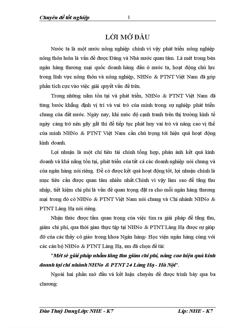 image for page Một số giải pháp nhằm tăng thu giảm chi phí nâng cao hiệu quả kinh doanh tại chi nhánh NHNo PTNT 24 Láng Hạ Hà Nội 1