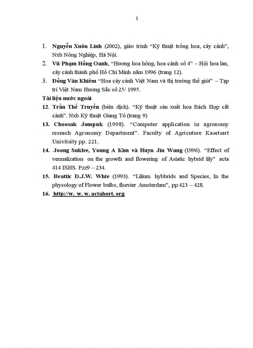 image for page Nghiên cứu ảnh hưởng của độ cao mầm củ đến năng suất chất lượng hoa lily Sorbonne trồng chậu vụ Đông Xuân 2010 2011 tại Thái Nguyên