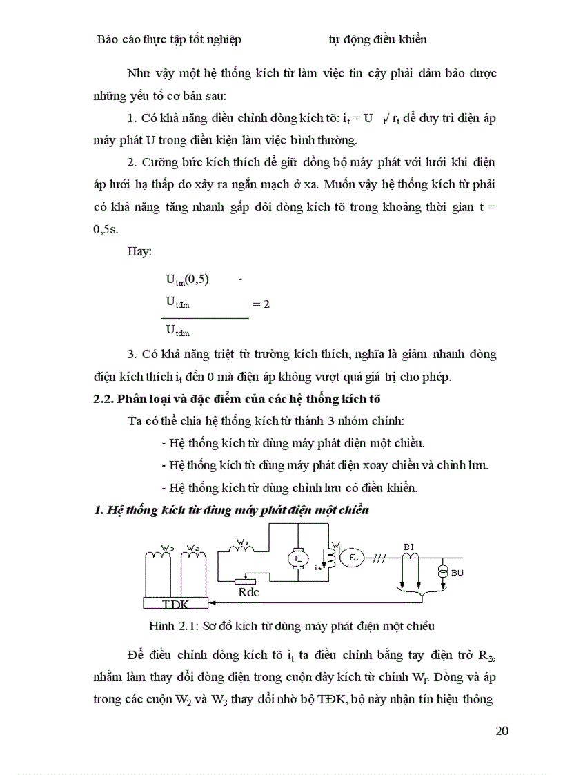 image for page Khảo sát các sơ đồ hệ thống tự kích và tự ổn định điện áp của máy phát điện đang vận hành theo công suất khác nhau 1