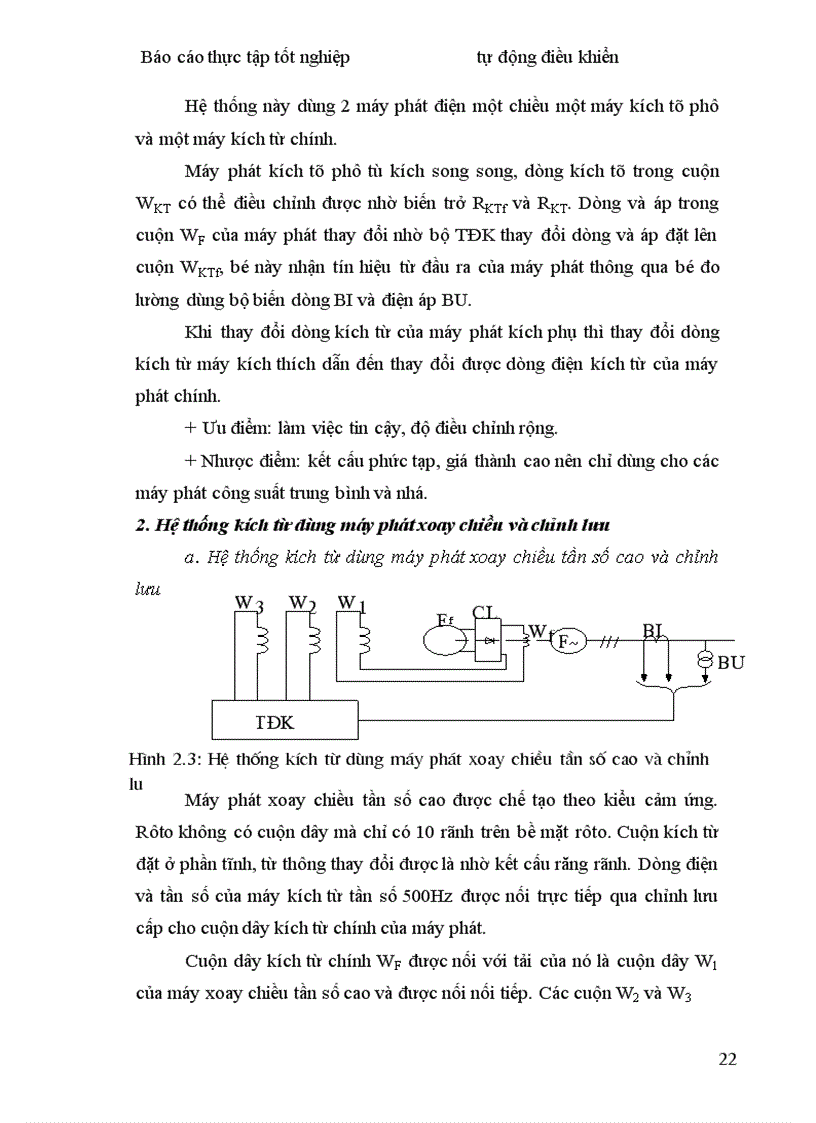 image for page Khảo sát các sơ đồ hệ thống tự kích và tự ổn định điện áp của máy phát điện đang vận hành theo công suất khác nhau 1