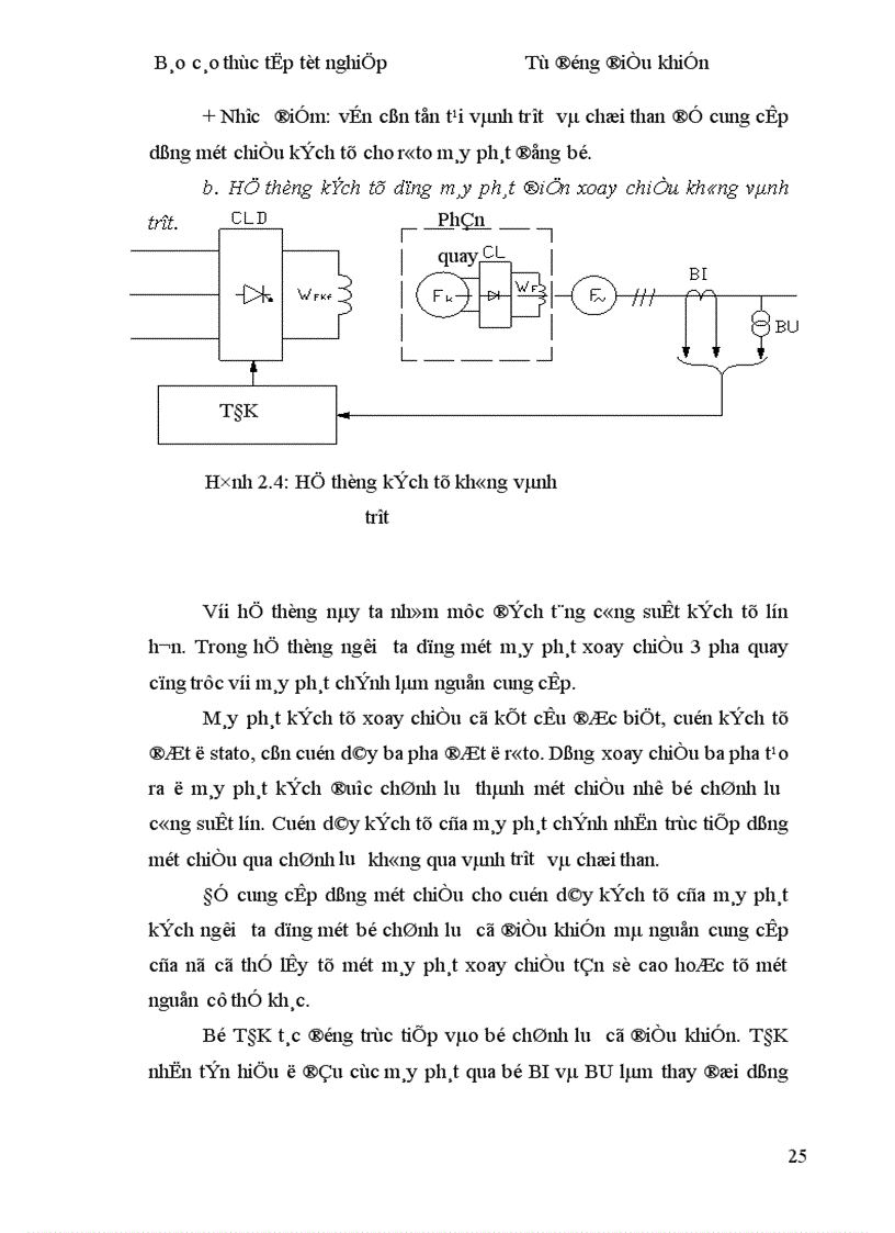 image for page Khảo sát các sơ đồ hệ thống tự kích và tự ổn định điện áp của máy phát điện đang vận hành theo công suất khác nhau 1