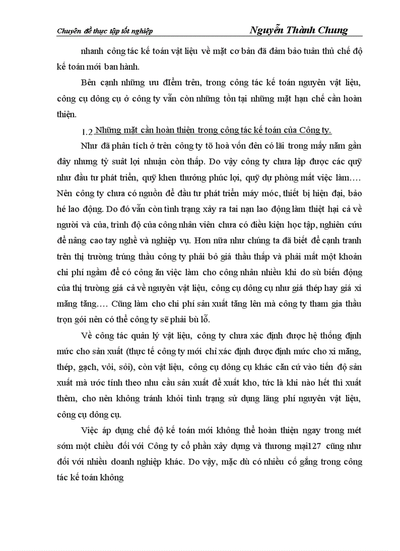 image for page Hoàn thiện công tác kế toán nguyên vật liệu và công cụ dụng cụ tại Công ty cổ phần xây dựng và thương mại127 1