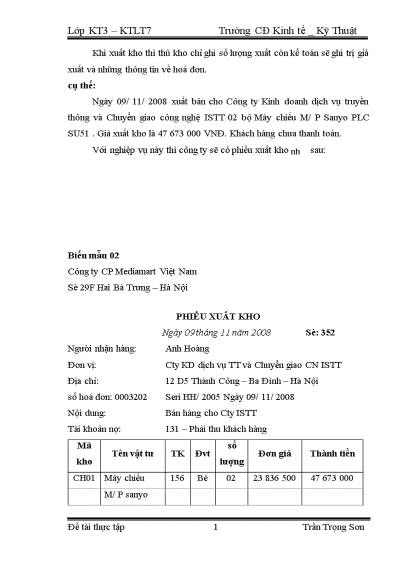 image for page Tổ chức kế toán bán hàng và xác định kết quả bán hàng ở Công ty Công ty CP Mediamart VN