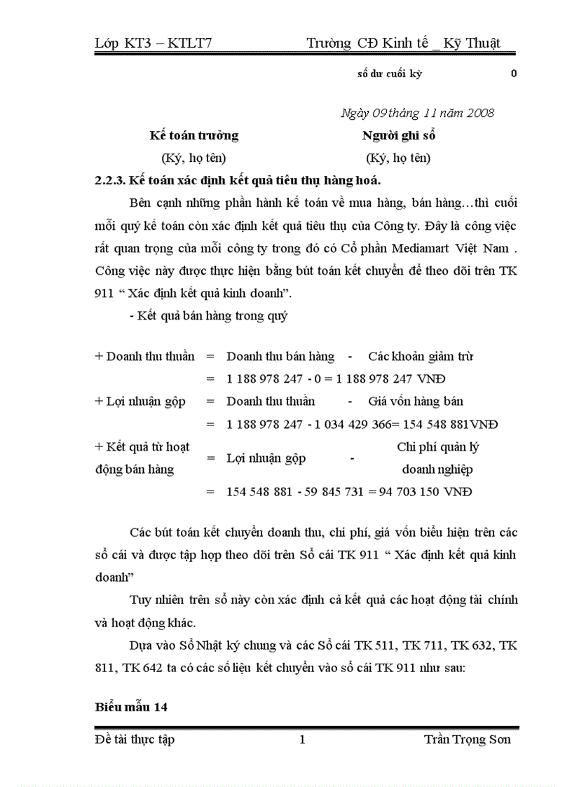 image for page Tổ chức kế toán bán hàng và xác định kết quả bán hàng ở Công ty Công ty CP Mediamart VN