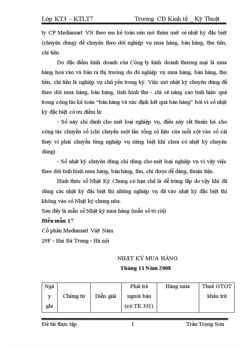 image for page Tổ chức kế toán bán hàng và xác định kết quả bán hàng ở Công ty Công ty CP Mediamart VN