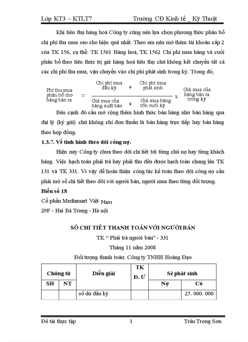 image for page Tổ chức kế toán bán hàng và xác định kết quả bán hàng ở Công ty Công ty CP Mediamart VN