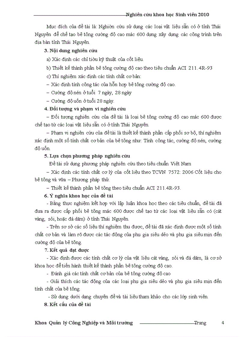 image for page Nghiên cứu sử dụng các loại vật liệu sẵn có ở tỉnh Thái Nguyên để chế tạo bê tông cường độ cao mác 600 dùng xây dựng các công trình trên địa bàn tỉnh Thái Nguyên