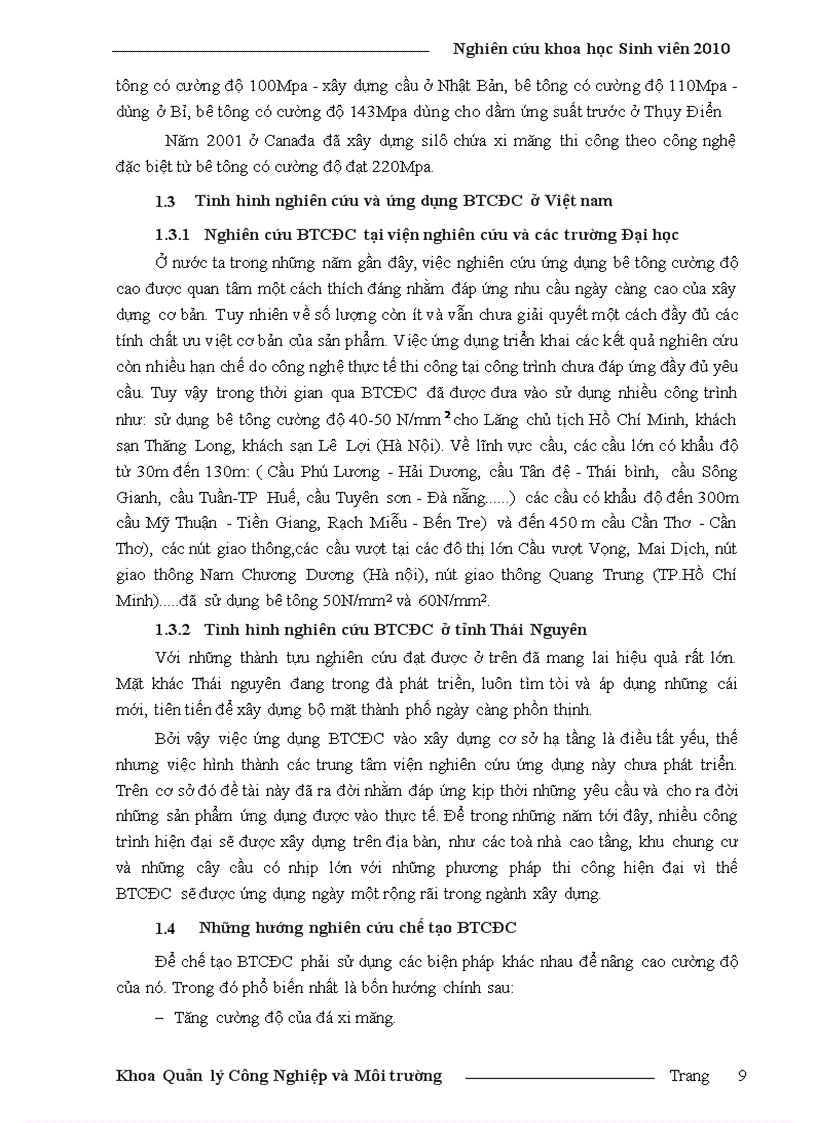 image for page Nghiên cứu sử dụng các loại vật liệu sẵn có ở tỉnh Thái Nguyên để chế tạo bê tông cường độ cao mác 600 dùng xây dựng các công trình trên địa bàn tỉnh Thái Nguyên
