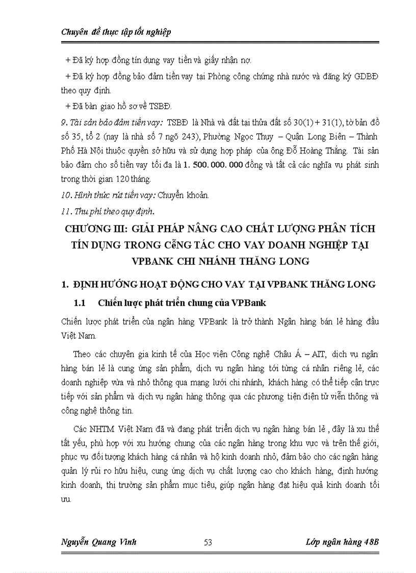 image for page Nâng cao chất lượng phân tích tín dụng trong công tác cho vay doanh nghiệp tại ngân hàng VPBank chi nhánh Thăng Long 1