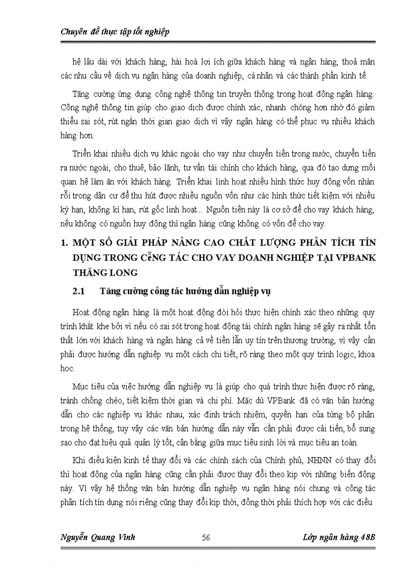 image for page Nâng cao chất lượng phân tích tín dụng trong công tác cho vay doanh nghiệp tại ngân hàng VPBank chi nhánh Thăng Long 1