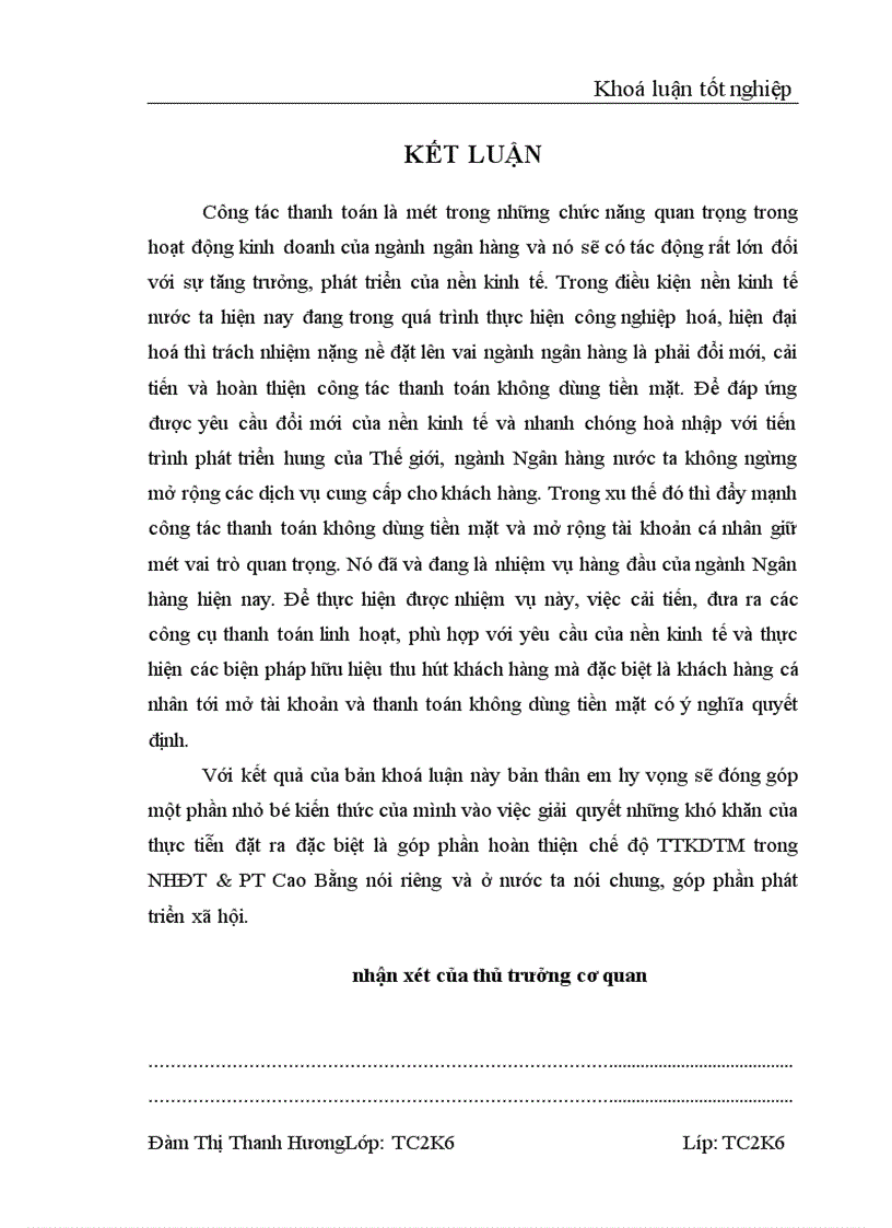 image for page Một số vấn đề về Thanh toán không dùng tiền mặt tại NHĐT PT Cao Bằng Thực trạng và giải pháp 1