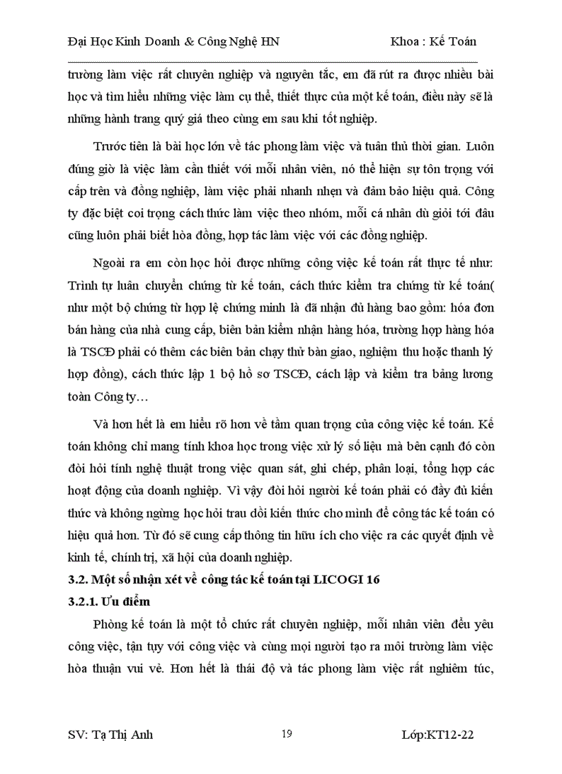 image for page Tình hình tổ chức bộ máy kế toán và công tác kế toán tại licogi 16