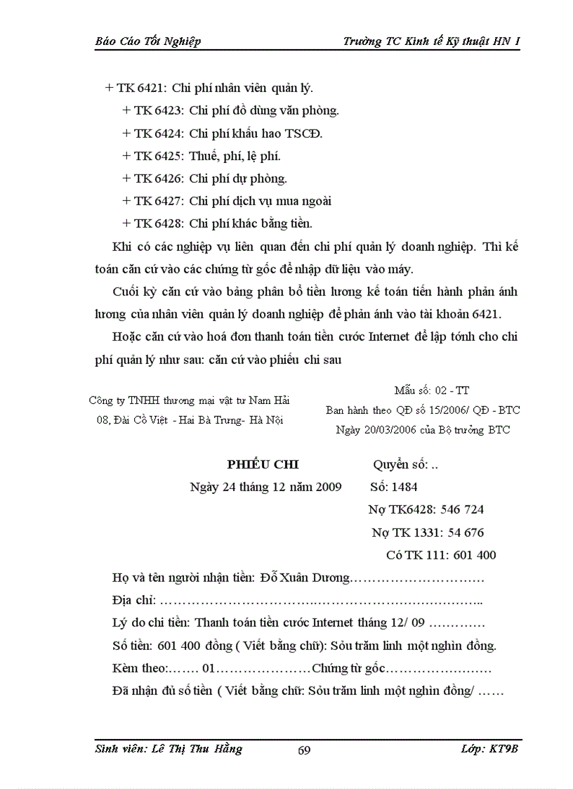 image for page Kế toán bán hàng và xác định kết qủa kinh doanh tại Công ty TNHH thương mại vật tư Nam Hải