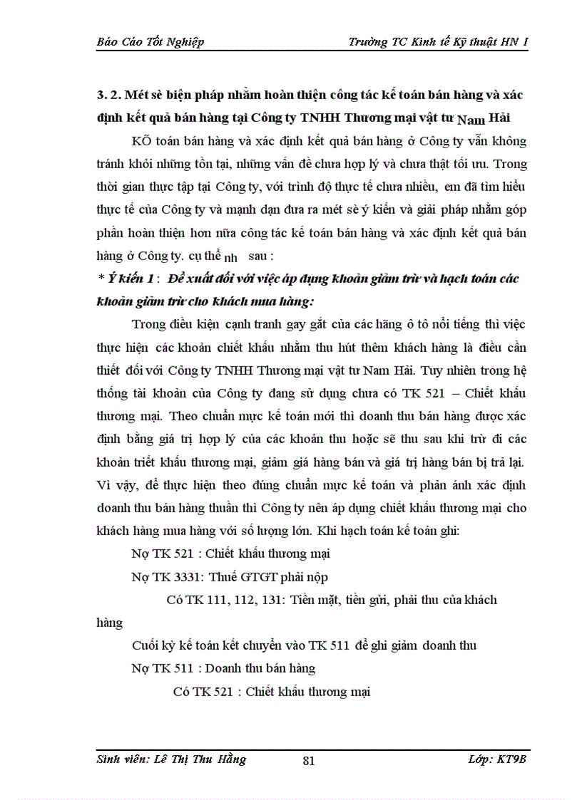 image for page Kế toán bán hàng và xác định kết qủa kinh doanh tại Công ty TNHH thương mại vật tư Nam Hải