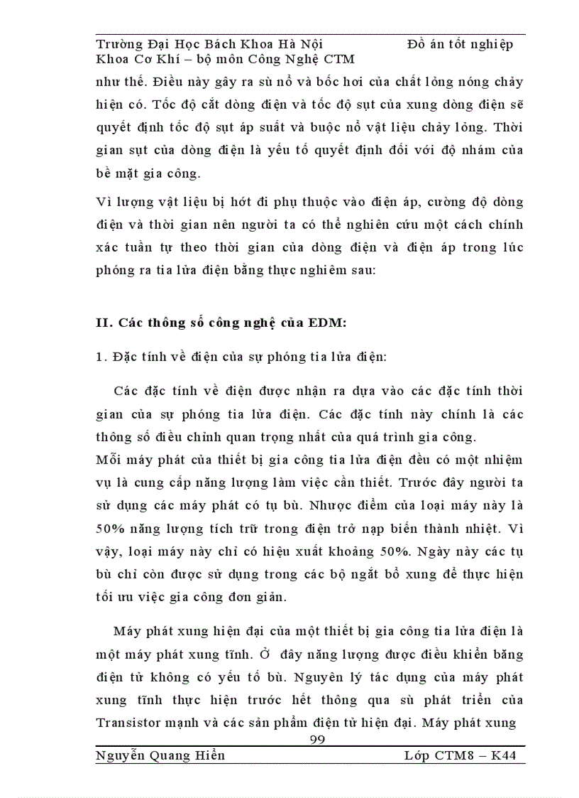 image for page Thiết kế quy trình công nghệ gia công chi tiết moay ơ và mặt bích lắp nhông sau thuộc cụm moayơ sau của xe máy và tìm hiểu lý thuyết về phương pháp gia công dung tia lửa điện