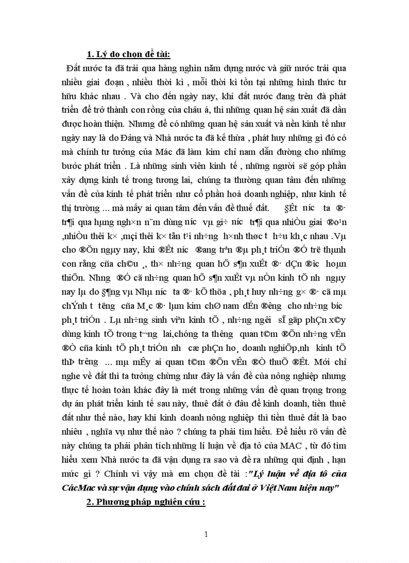 image for page Lý luận về địa tô của CácMac và sự vận dụng vào chính sách đất đai ở Việt Nam hiện nay 1