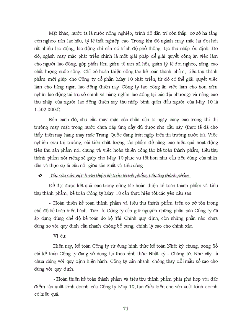 image for page Hoàn thiện công tác kế toán thành phẩm và tiêu thụ thành phẩm tại Công ty cổ phần May 10 1