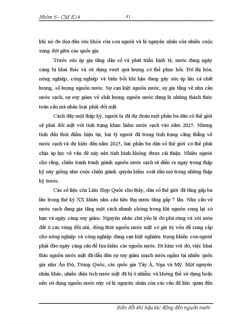 image for page Biến đổi khí hậu tác động tới nguồn nước