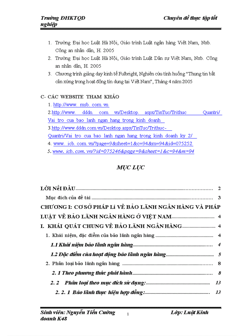 image for page Cơ sở pháp lý về bảo lãnh ngân hàng và thực tiễn áp dụng tại ngân hàng TMCP Hàng Hải Việt Nam Chi nhánhTrường Chinh 1