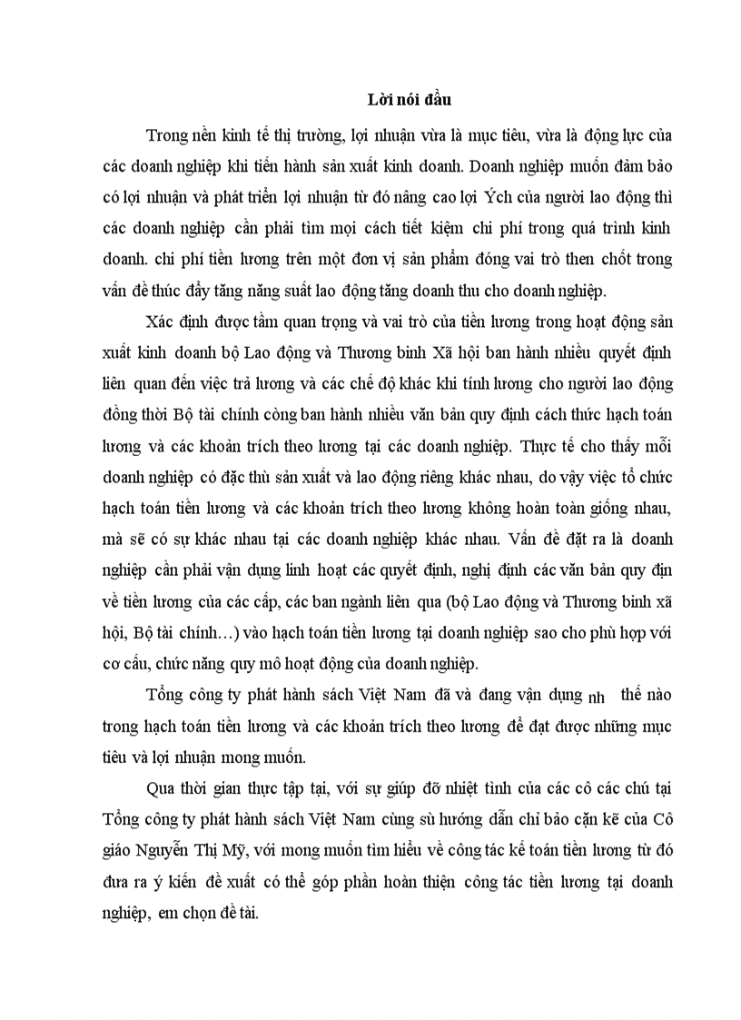 image for page Tiền lương và các khoản trích theo lương tại Tổng công ty phát hành sách Việt Nam