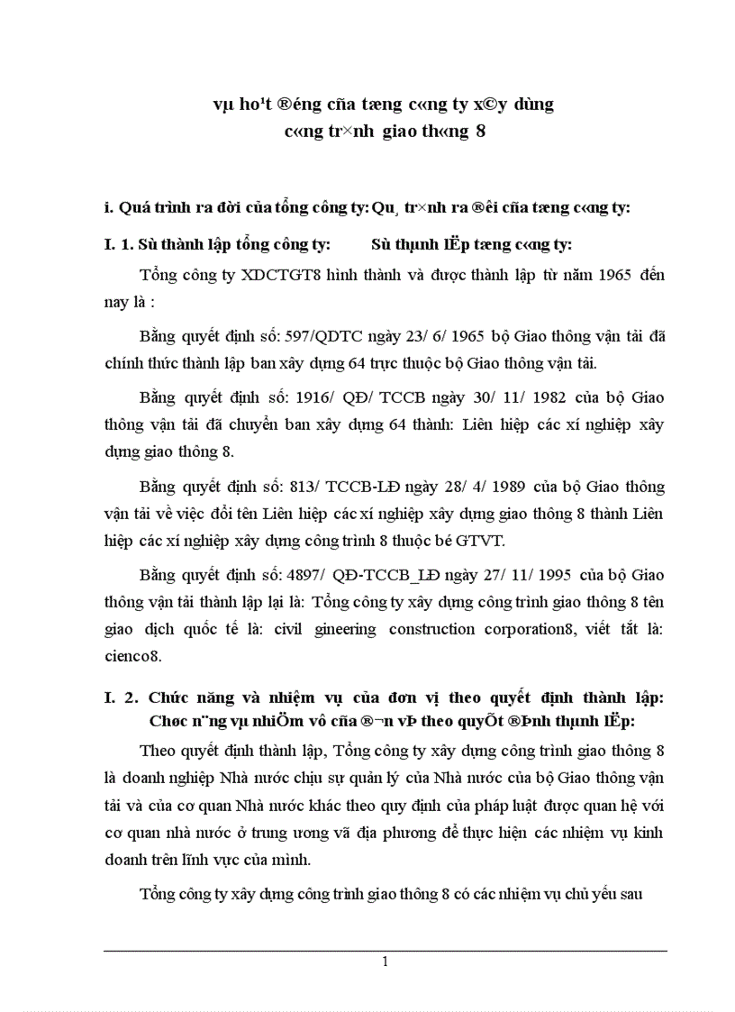 image for page Báo cáo thực tập tổng hợp tại Tổng công ty xây dựng công trình giao thông 8