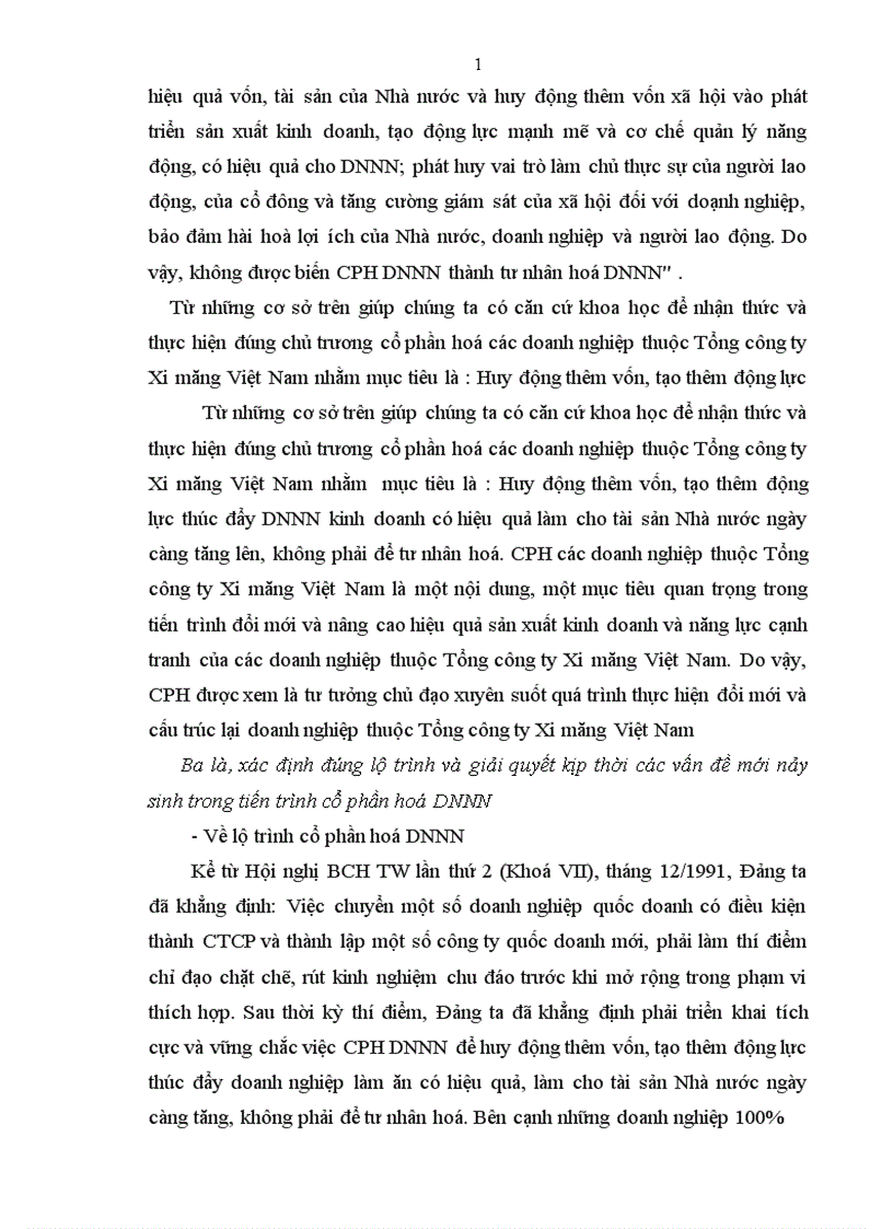 image for page Đẩy mạnh cổ phần hoá doanh nghiệp thuộc Tổng công ty Xi măng Việt Nam nhằm đáp ứng yêu cầu phát triển kinh tế thị trường ở Việt Nam