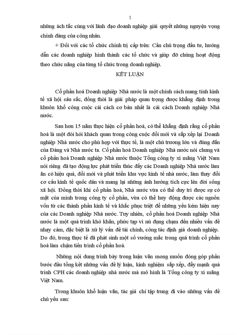 image for page Đẩy mạnh cổ phần hoá doanh nghiệp thuộc Tổng công ty Xi măng Việt Nam nhằm đáp ứng yêu cầu phát triển kinh tế thị trường ở Việt Nam