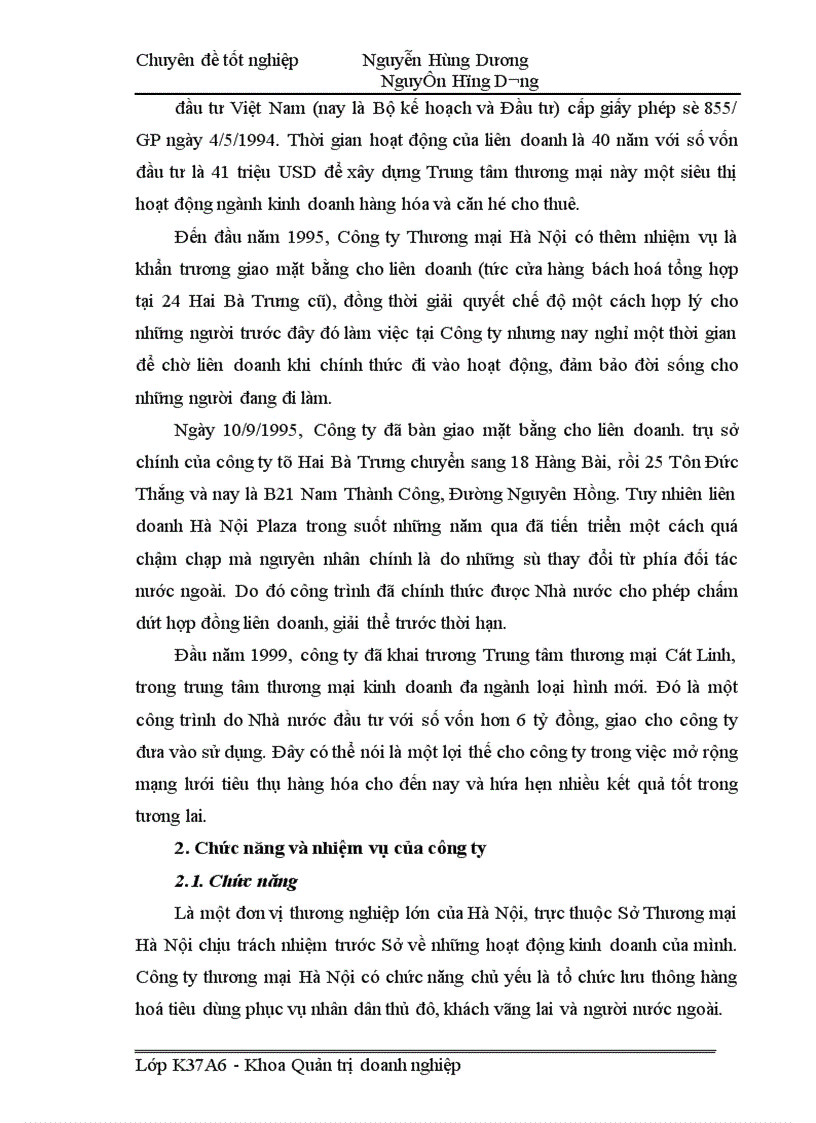 image for page Đẩy mạnh tiêu thụ hàng hoá tại Công ty Thương mại Hà Nội 1