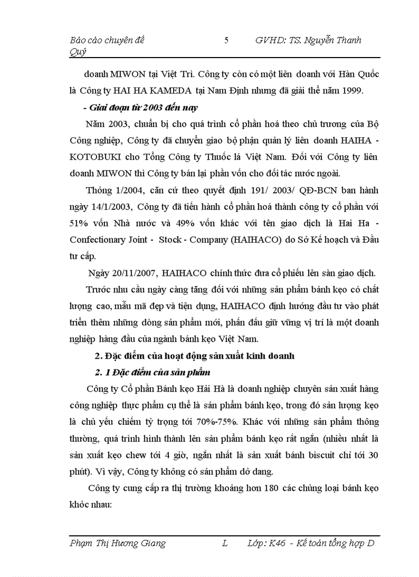 image for page Hoàn thiện hạch toán kế toán nguyên vật liệu tại Công ty Cổ phần Bánh kẹo Hải Hà 1