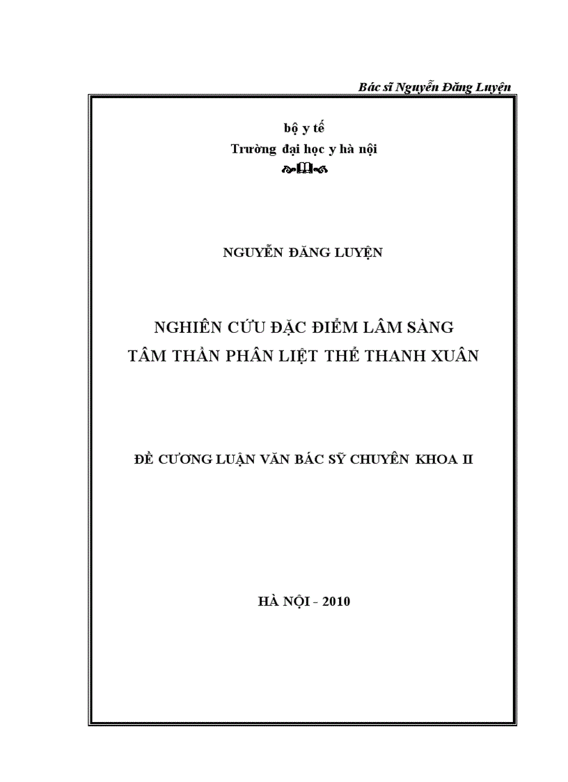 image for page Nghiên cứu đặc điểm lâm sàng bệnh tâm thần phân liệt thể thanh xuân