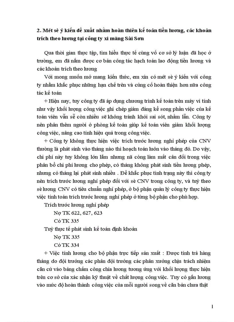 image for page Kế toán tiền lương và các khoản trích theo lương tại Công ty xi măng Sài Sơn 1