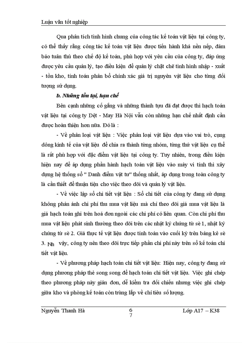 image for page Hạch toán nguyên vật liệu tại Công ty Dệt May Hà Nội 1