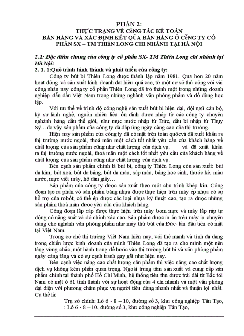 image for page Kế toán thành phẩm bán hàng và xác định kết quả bán hàng tại công ty Cổ Phần SX TM Thiên Long 1