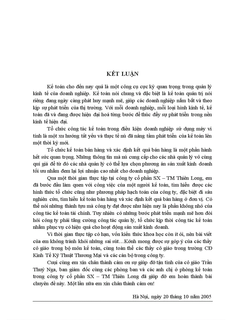image for page Kế toán thành phẩm bán hàng và xác định kết quả bán hàng tại công ty Cổ Phần SX TM Thiên Long 1