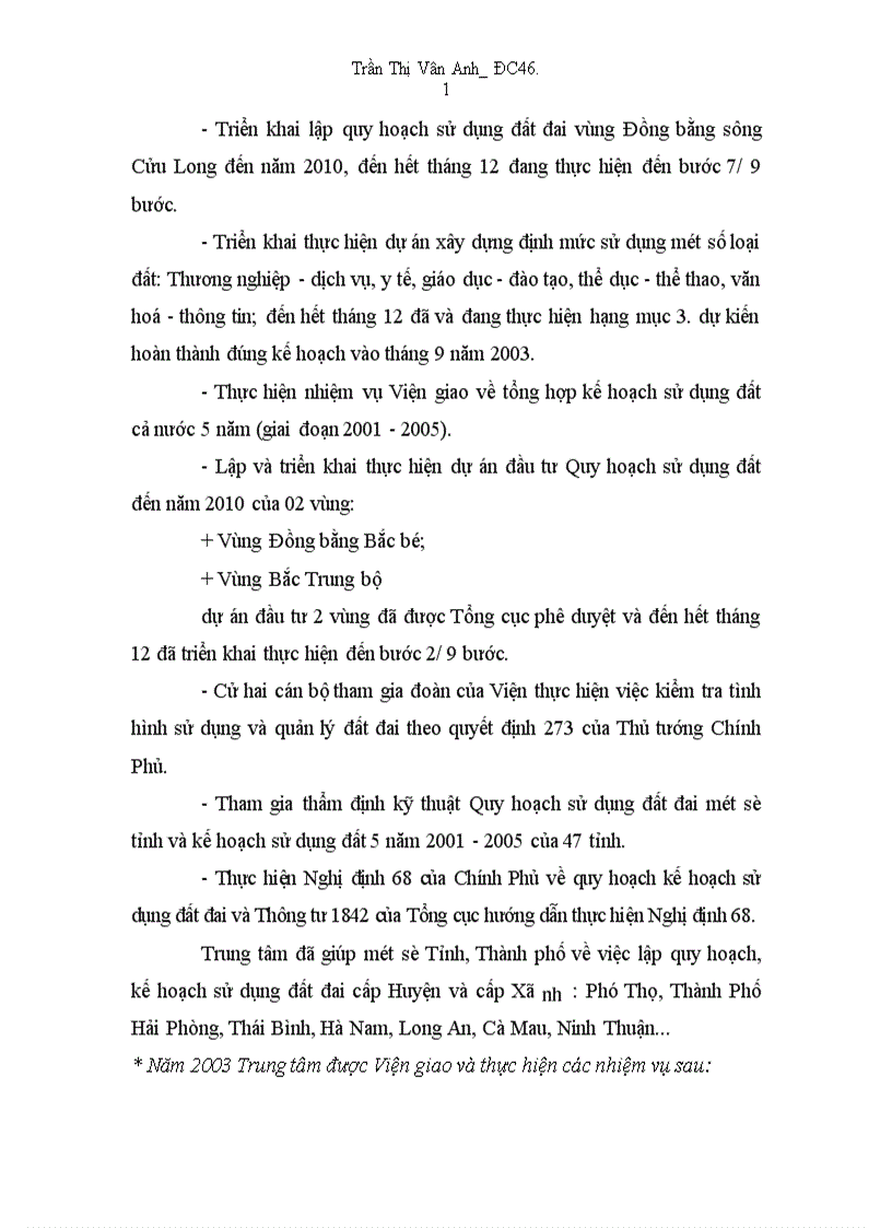 image for page Báo cáo thuyết minh quy hoạch sử dụng đất đến năm 2010 và định hướng đến năm 2020 phường Hưng Bình Thành phố Vinh 1