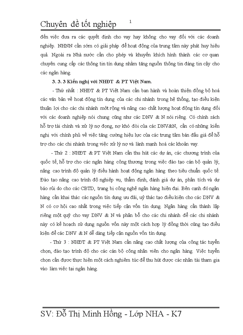 image for page Giải pháp mở rộng tín dụng ngân hàng đối với DNV N tại NHĐT PT Quang Trung