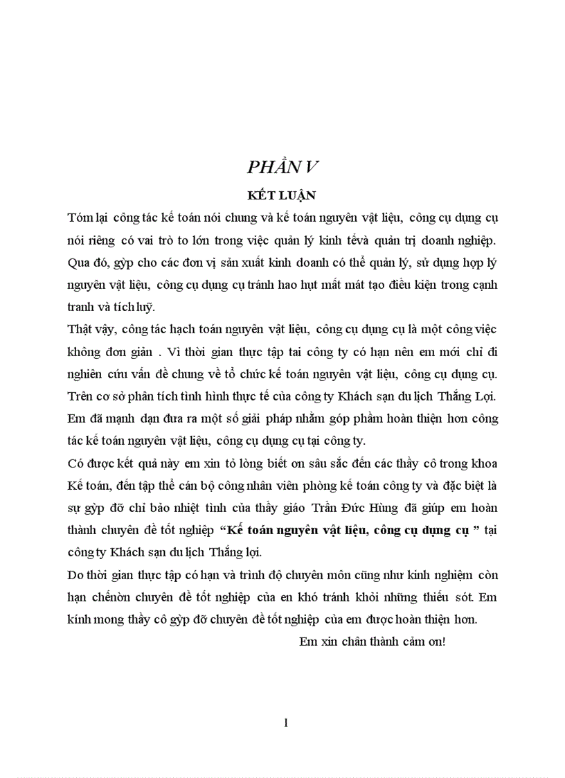 image for page Kế toán nguyên vật liệu công cụ dụng cụ tại Công ty Khách Sạn Du Lịch Thắng Lợi 1